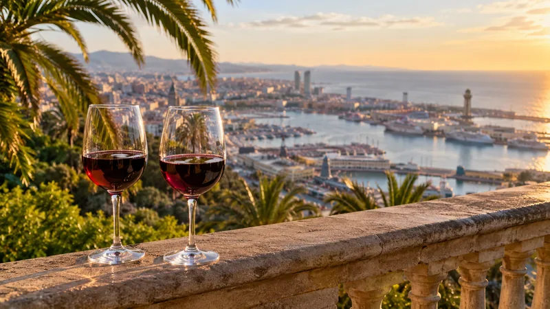 Paseo por los jardines de Montjuïc con copa de vino